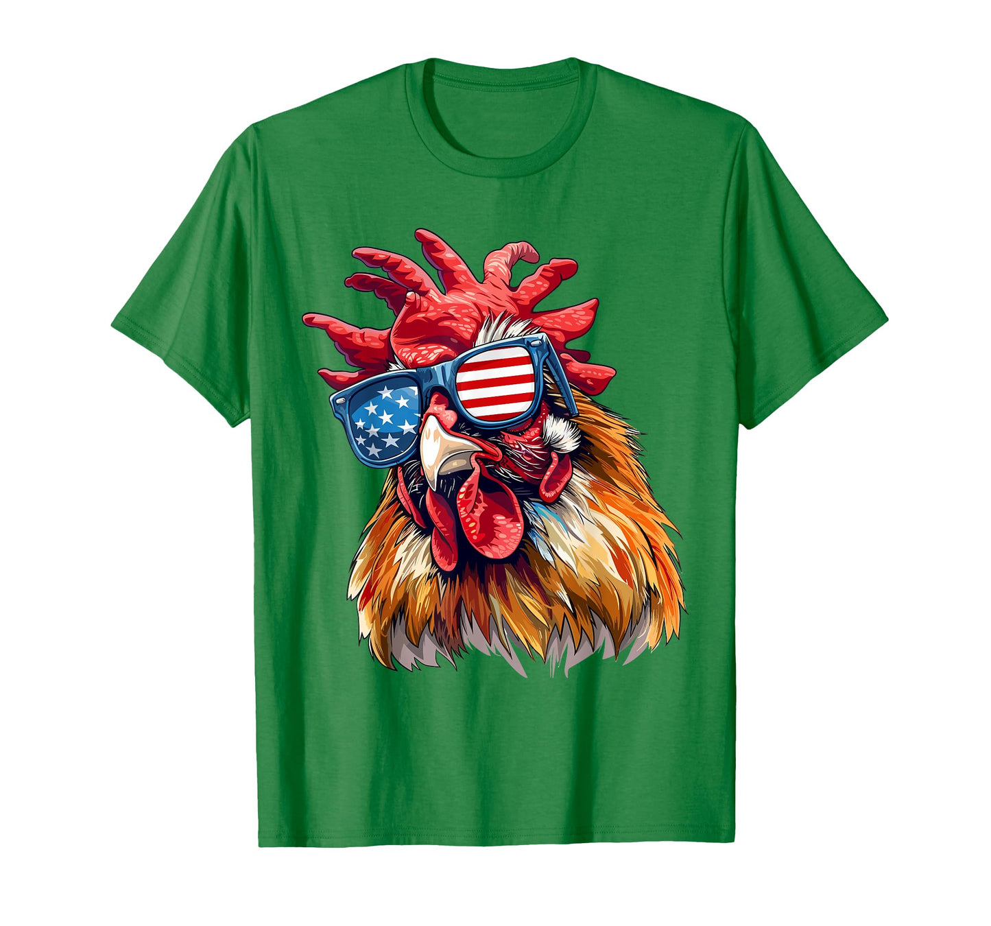 Chicken USA Flag Funny Chicken Lovers Mom Dad 4th of July Women Kids Men T-Shirt