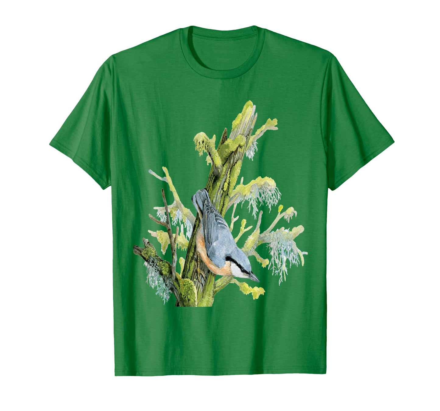Nuthatch On Tree - Animal Lovers Bird Design T-Shirt