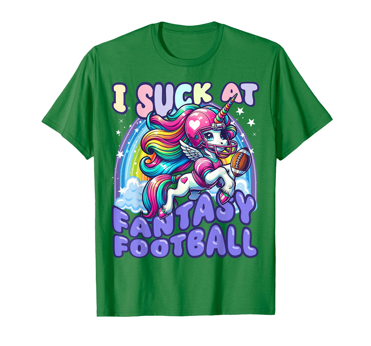 I Suck at Fantasy Football Unicorn Rainbow Loser Men T-Shirt