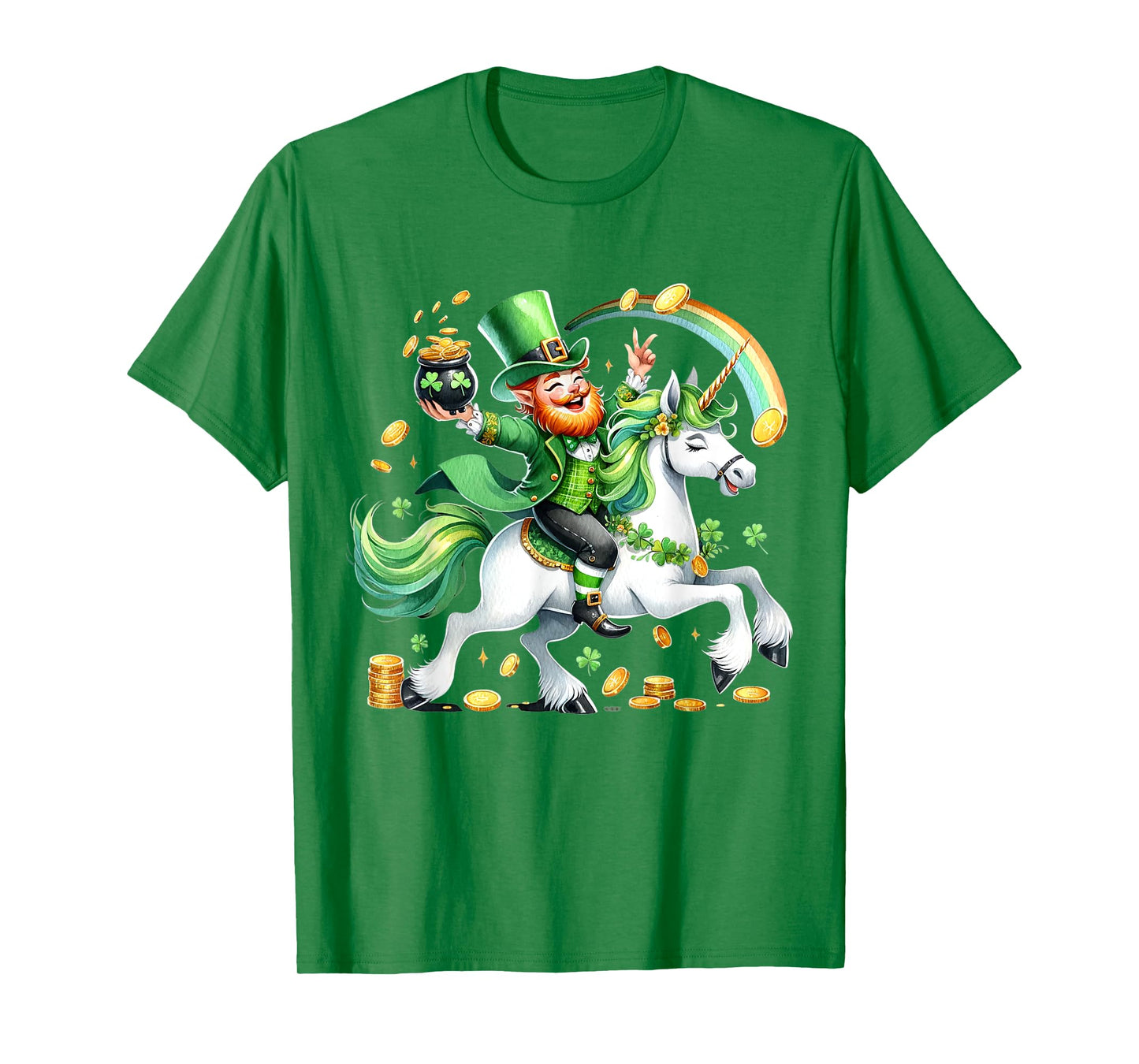 Lepricorn Leprechaun Riding Unicorn St Patricks Day Girls T-Shirt