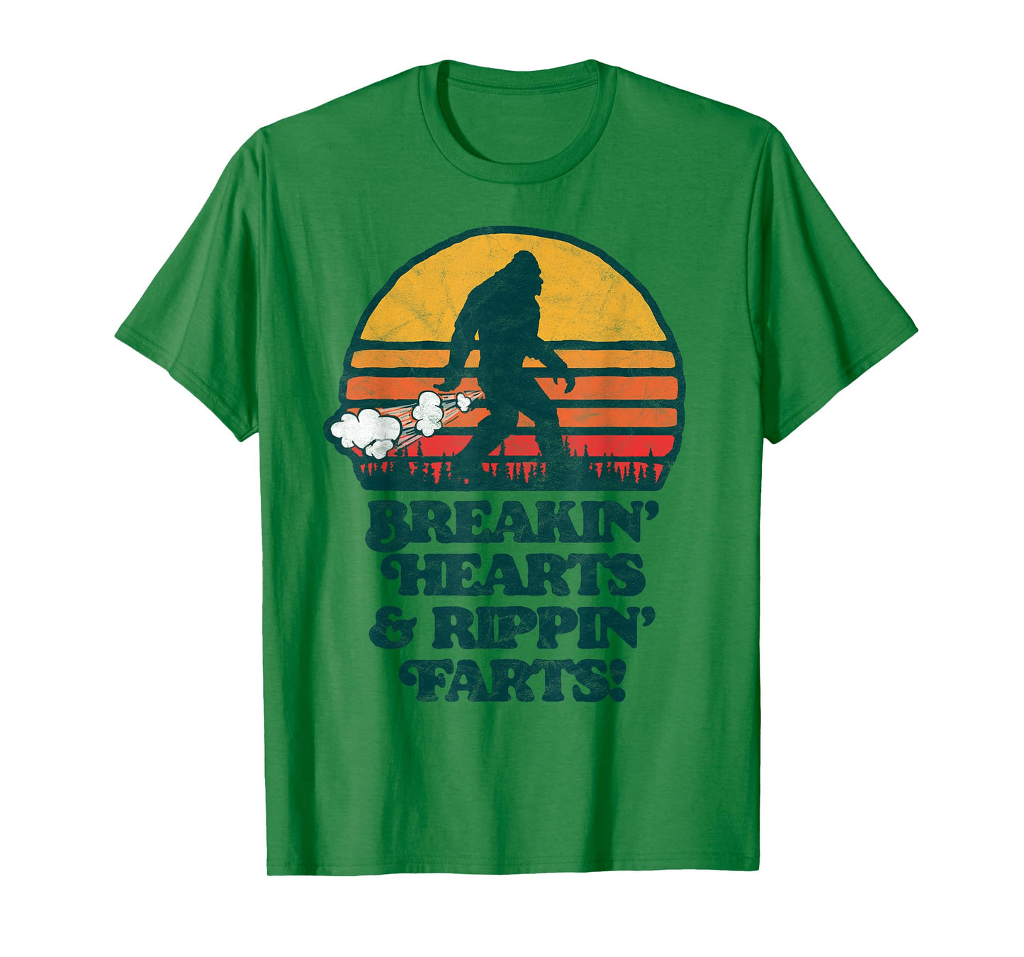 Sasquatch Breakin Hearts & Rippin Farts! Funny Bigfoot Sun T-Shirt