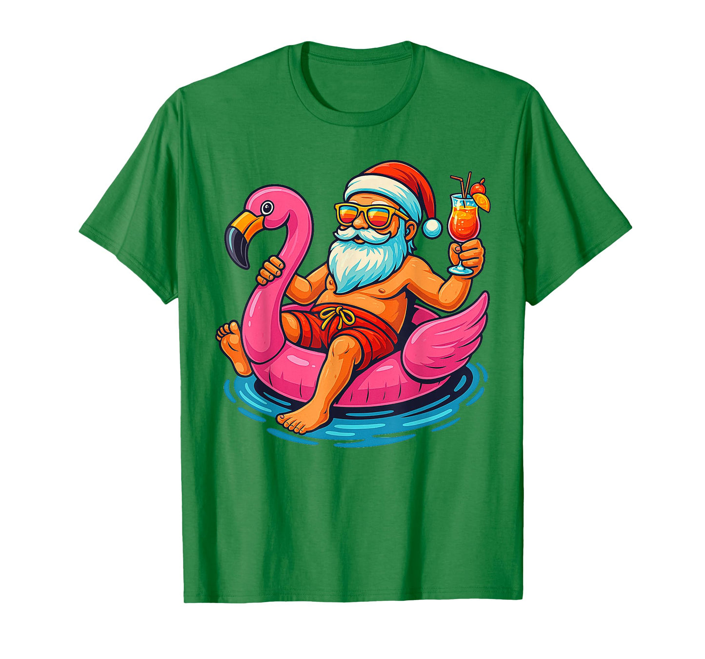 Christmas In July Shirt Boys Kids Santa Flamingo Summer Xmas T-Shirt