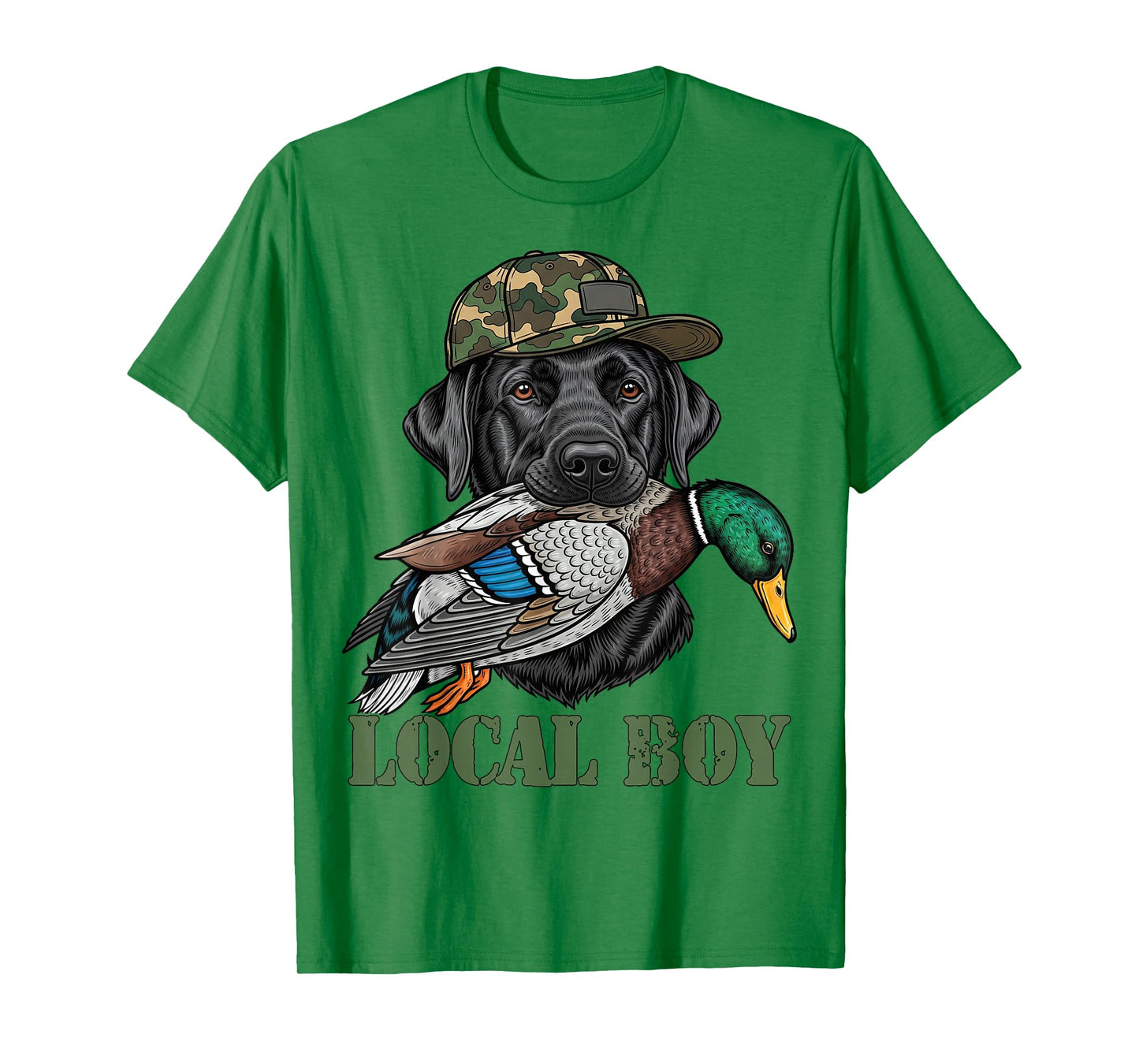 Local Boy Duck Hunting Black Lab Labrador Retriever Dog T-Shirt