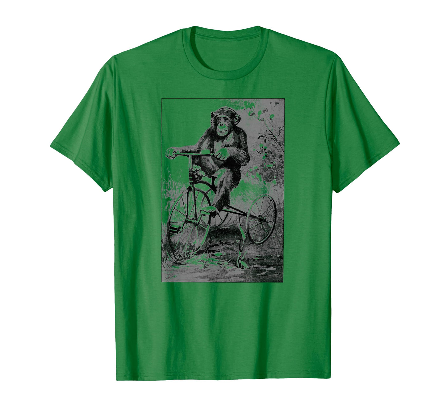 Monkey Riding Tricycle Tshirt Art-Vintage Chimp Funny Monkey T-Shirt
