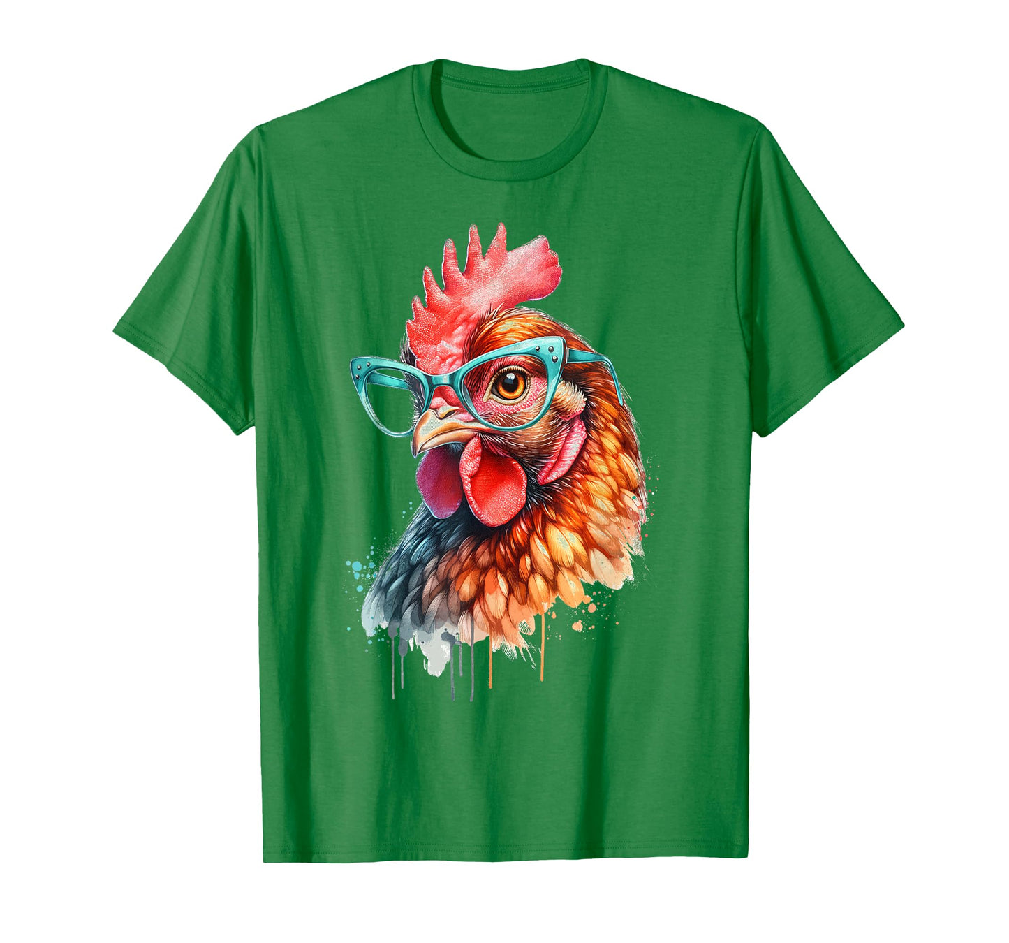 Chicken Funny Eyeglasses Cute Graphic Women Chicken Lover T-Shirt