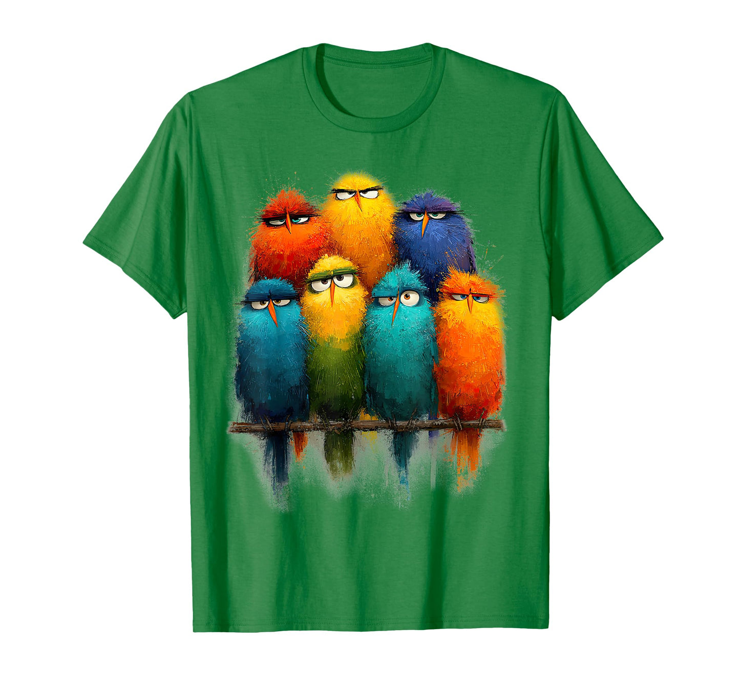 Funny Colorful Bird Art Crazy Birds Family T-Shirt
