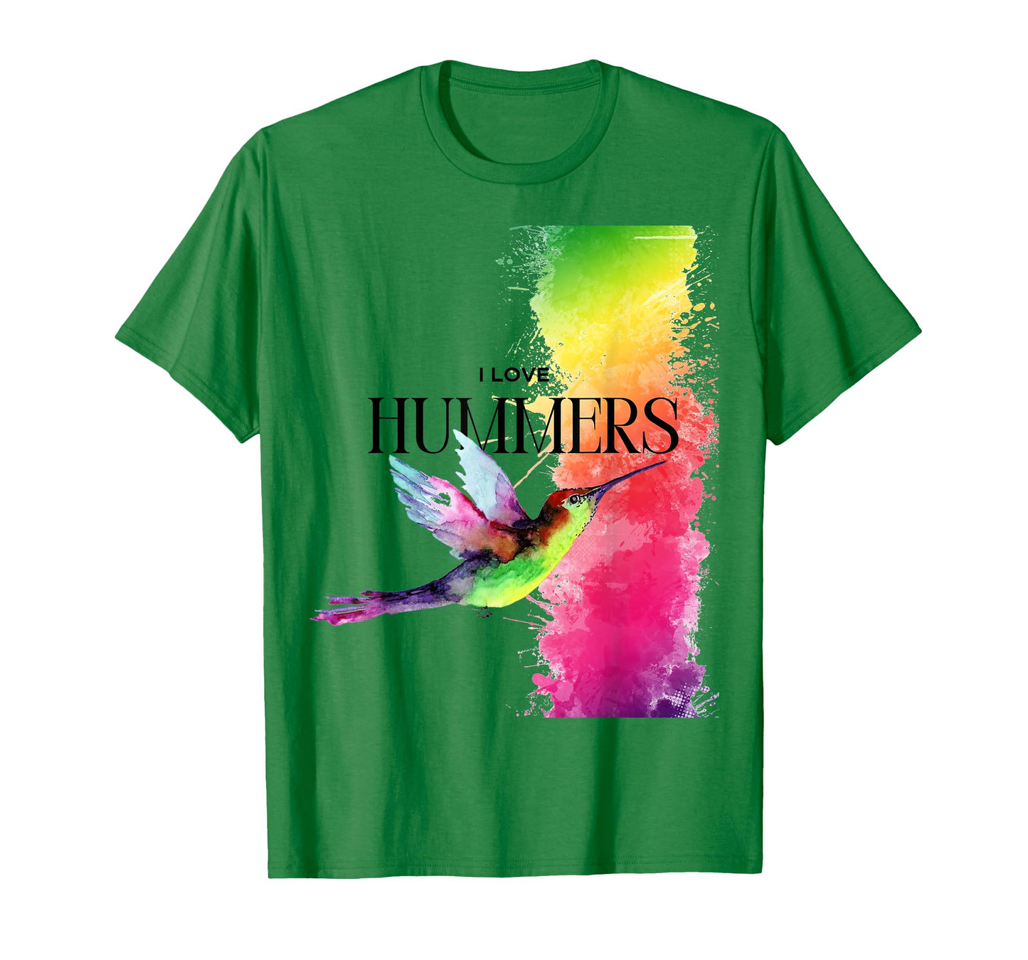 I Love Hummers Watercollor Cute I Love Hummers Bird T-Shirt