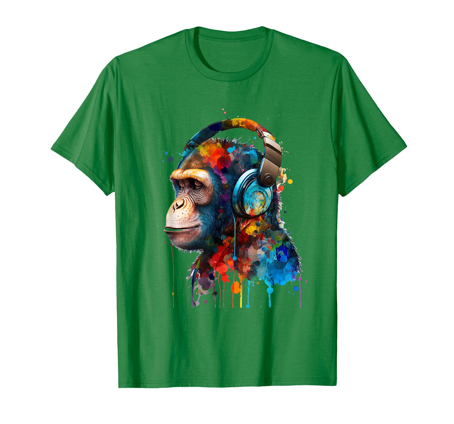 Monkey Wildlife Animal Monkey Lover Cute Monkey Headphones T-Shirt