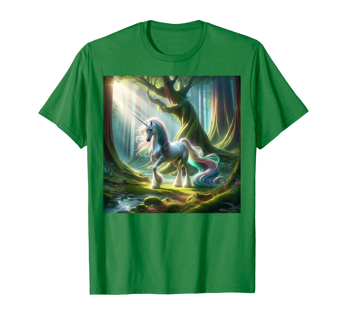 Beautiful Unicorn Clydesdale, Enchanted Forest Graphic T-Shirt