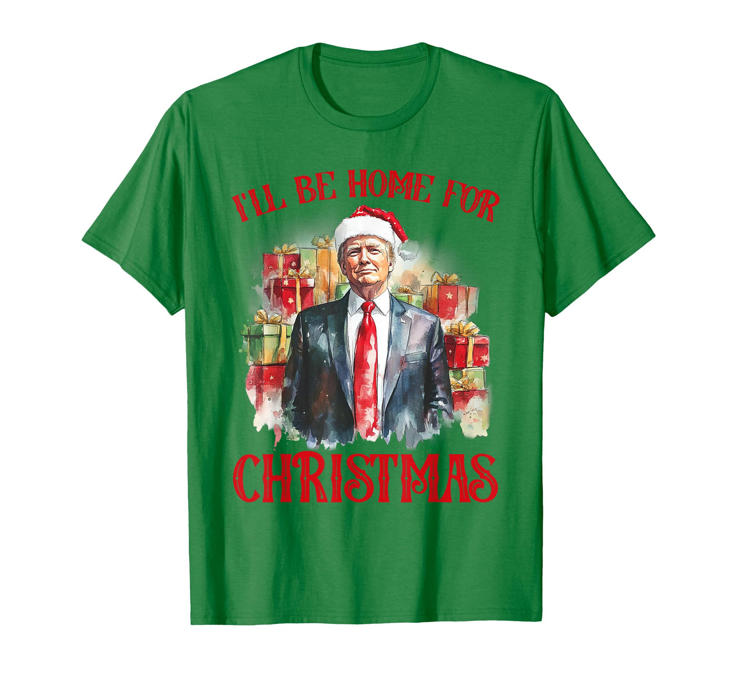 I'll Be Home For Christmas Funny Santa Trump Xmas Pajamas T-Shirt