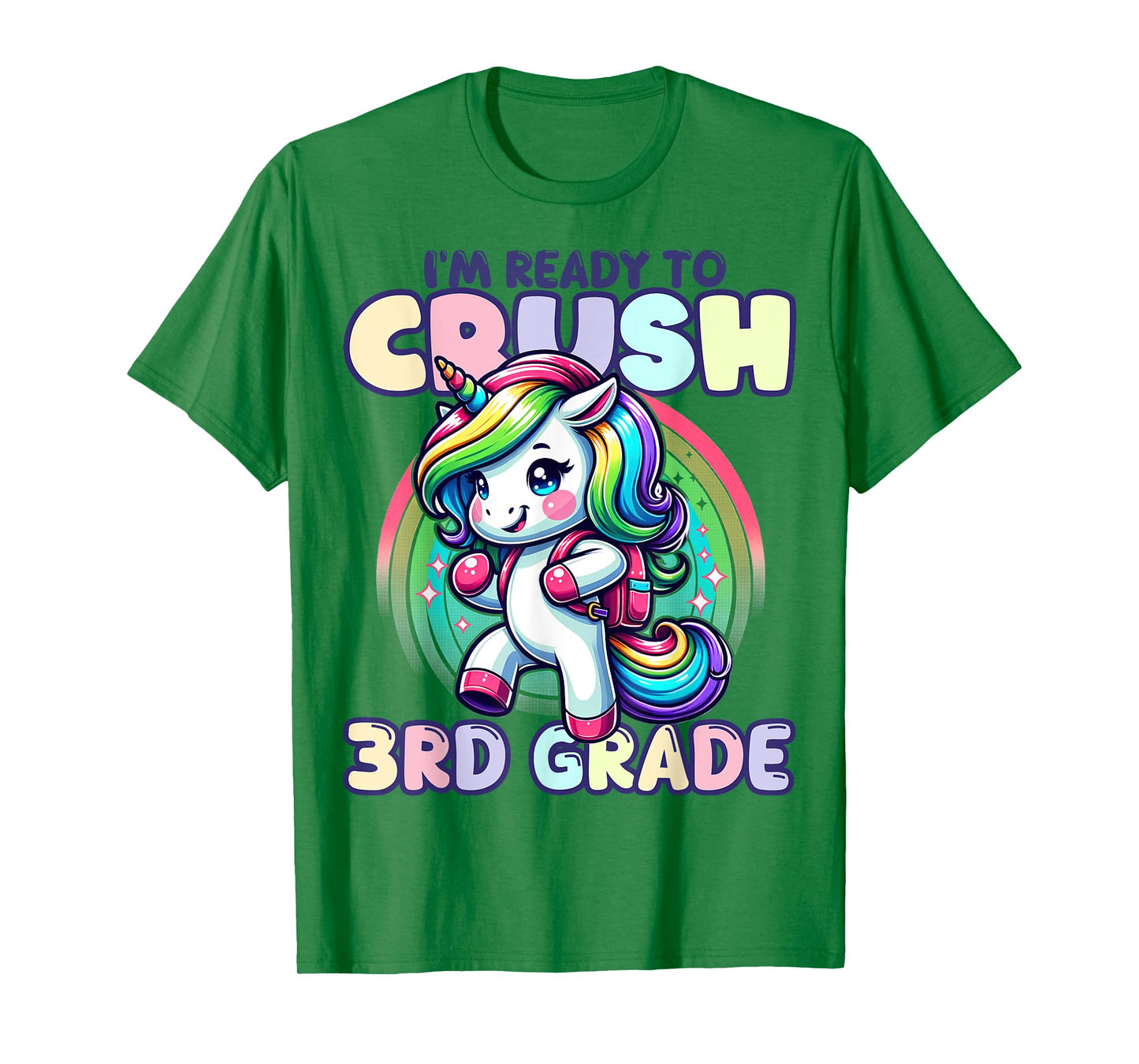 Crush 3rd Grade Girls Back to School Unicorn First Day Cute T-Shirt