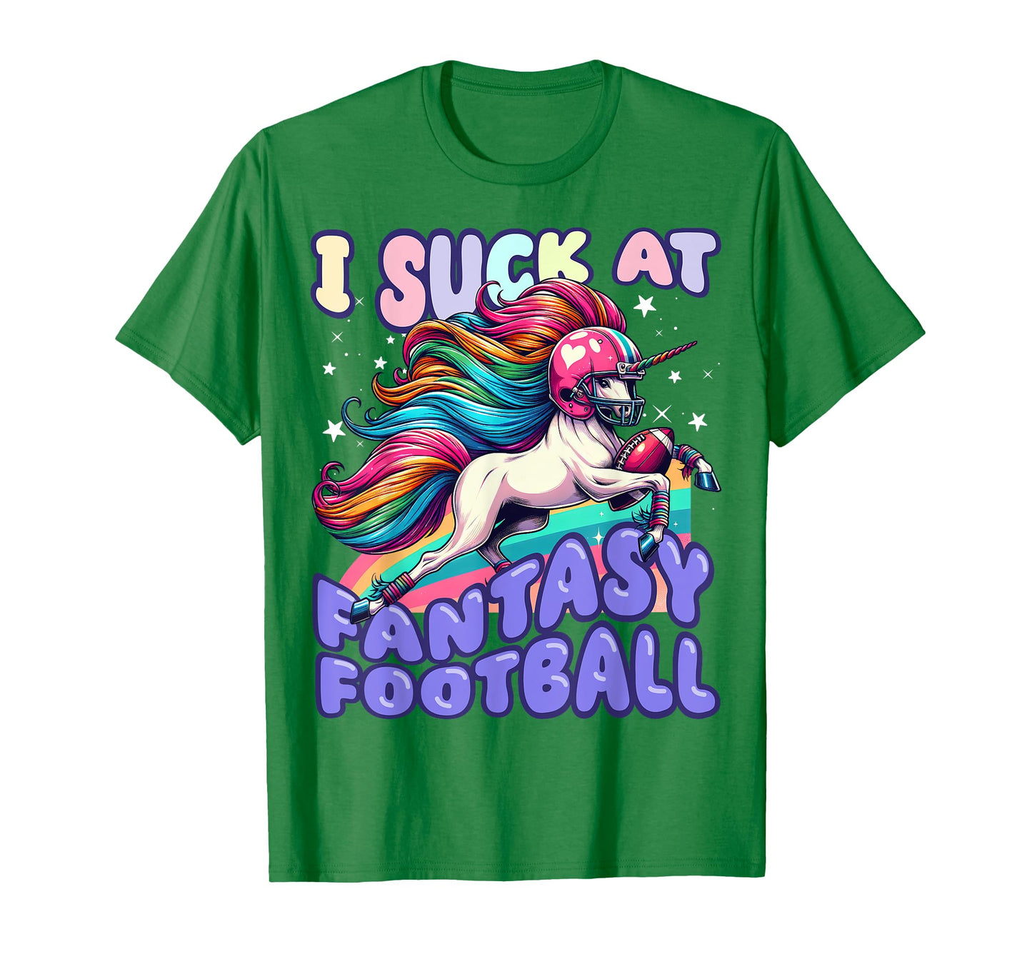 I Suck at Fantasy Football Unicorn Rainbow Loser Men T-Shirt