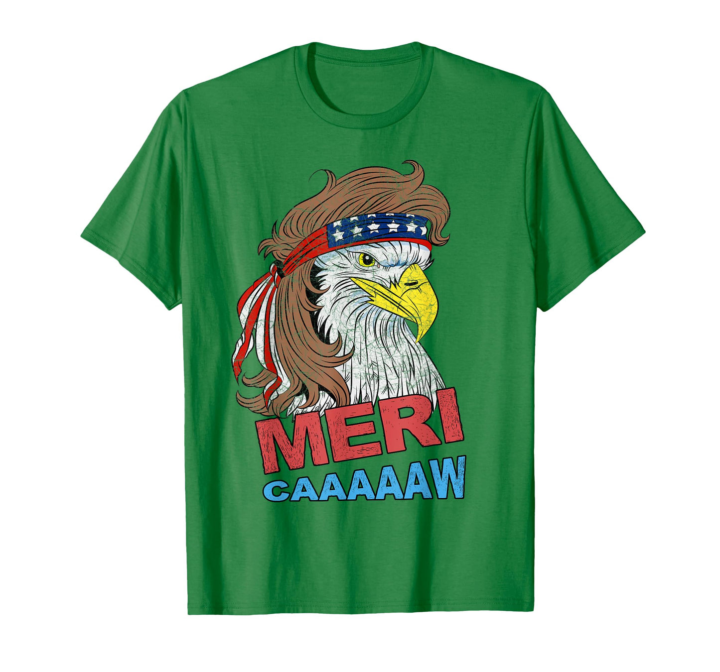 meri-caaaaaw - Eagle Mullet 4th Of July USA American Flag T-Shirt
