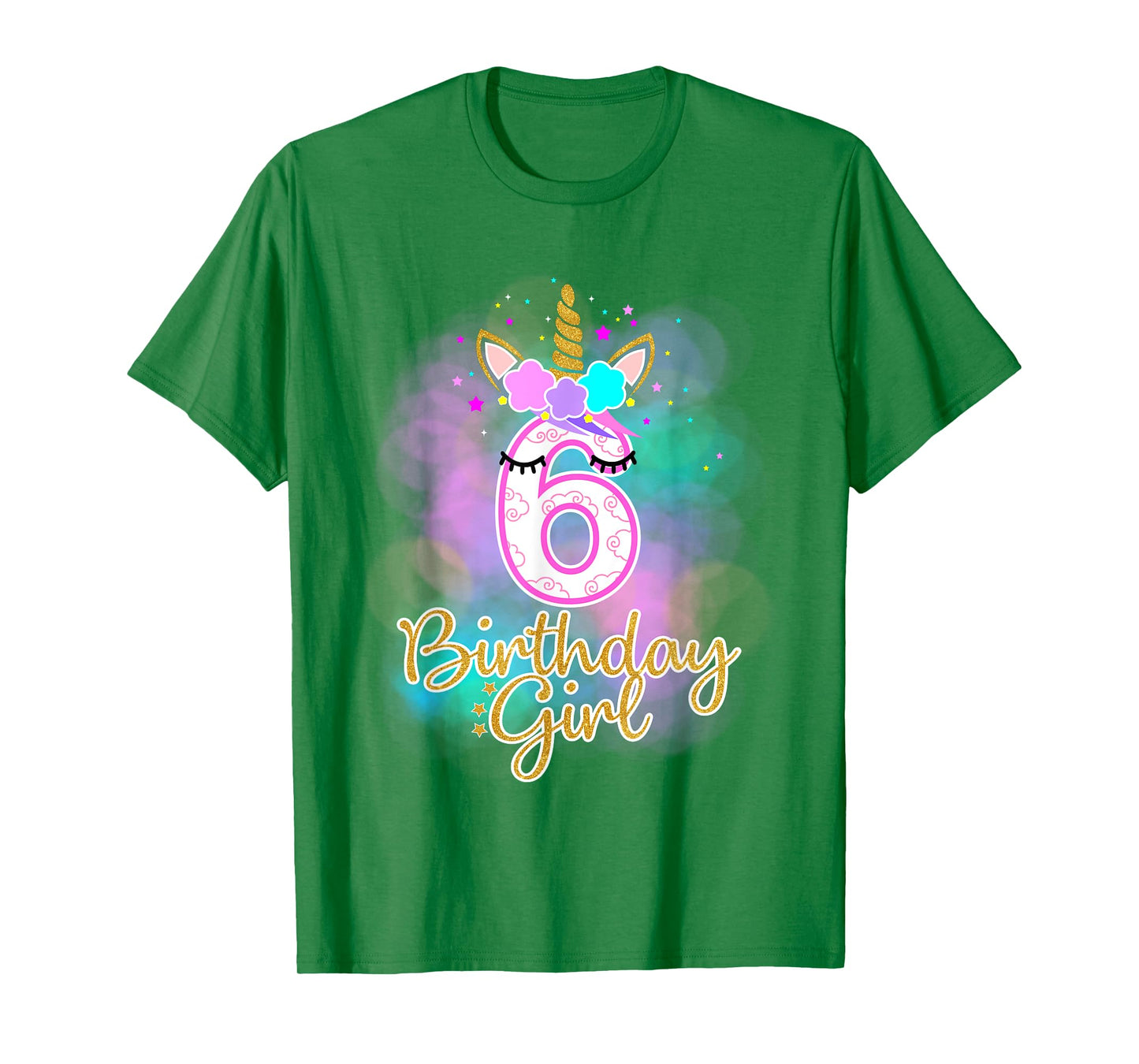 6th Unicorn Birthday girl t-shirt six years old party gift T-Shirt
