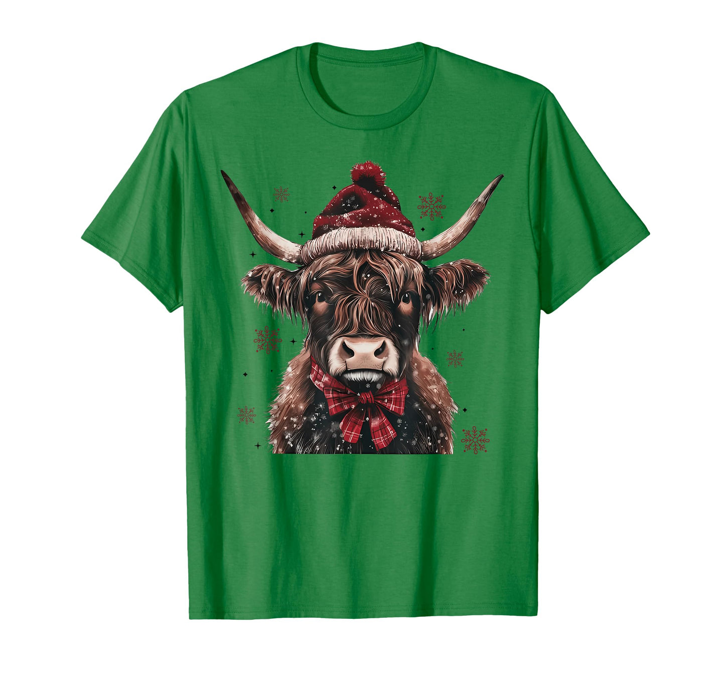 Mooey Christmas Western Highland Cow Lover Santa Hst Retro T-Shirt