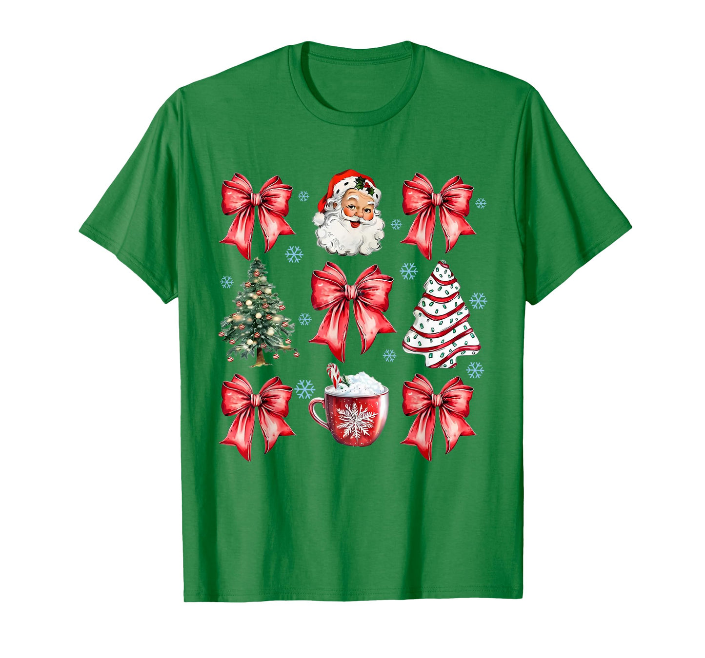 Red Coquette Christmas Vintage Santa Xmas Tree Cake Party T-Shirt