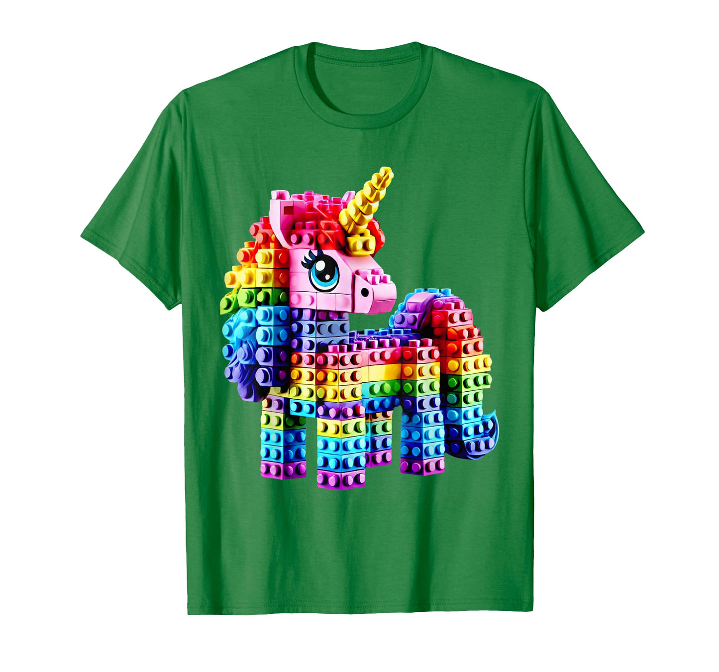 Colorful Unicorn Master Builder Funny Building Blocks Bricks T-Shirt