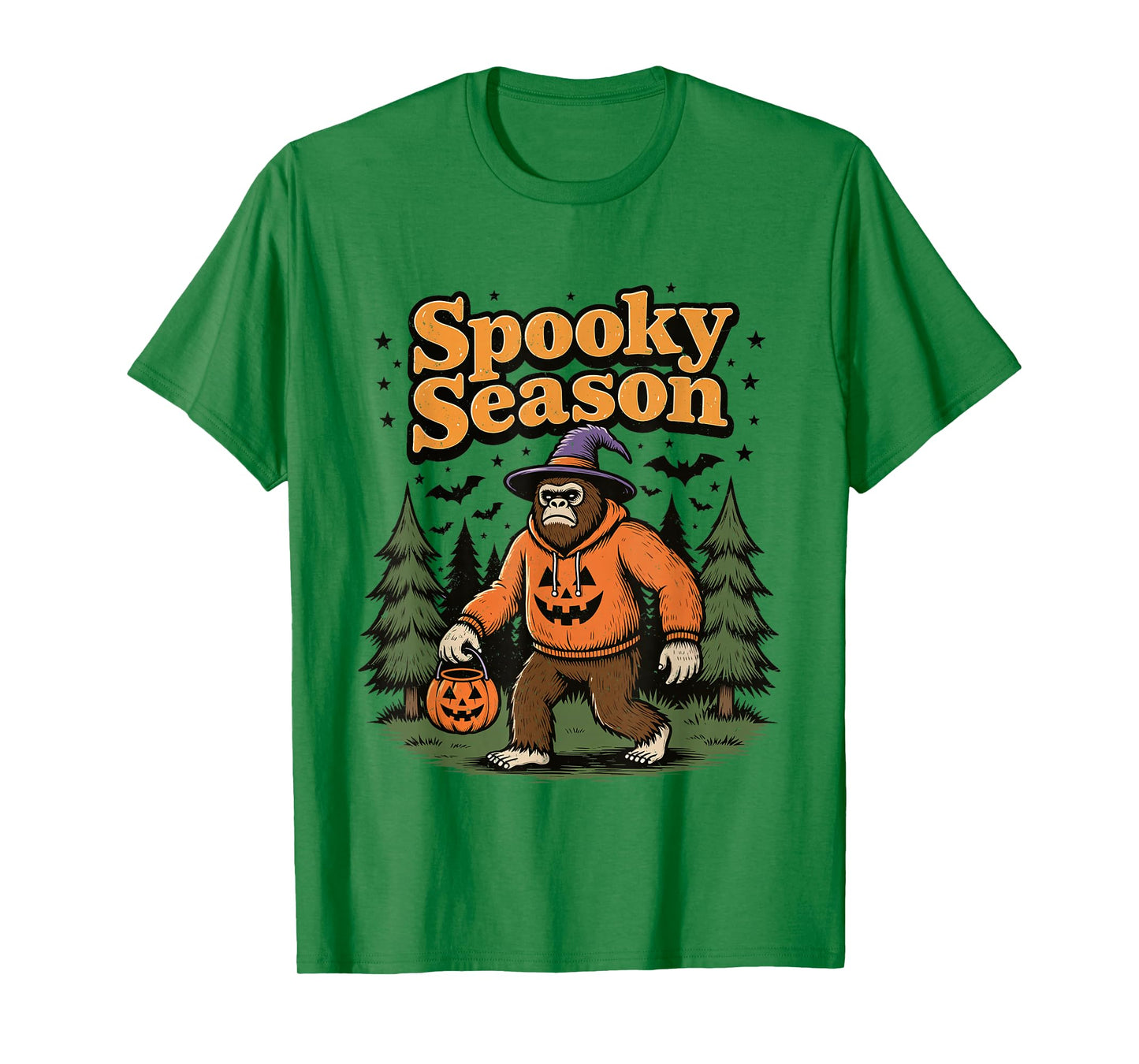 Spooky Season Halloween Bigfoot Sasquatch Fall Pumpkin T-Shirt