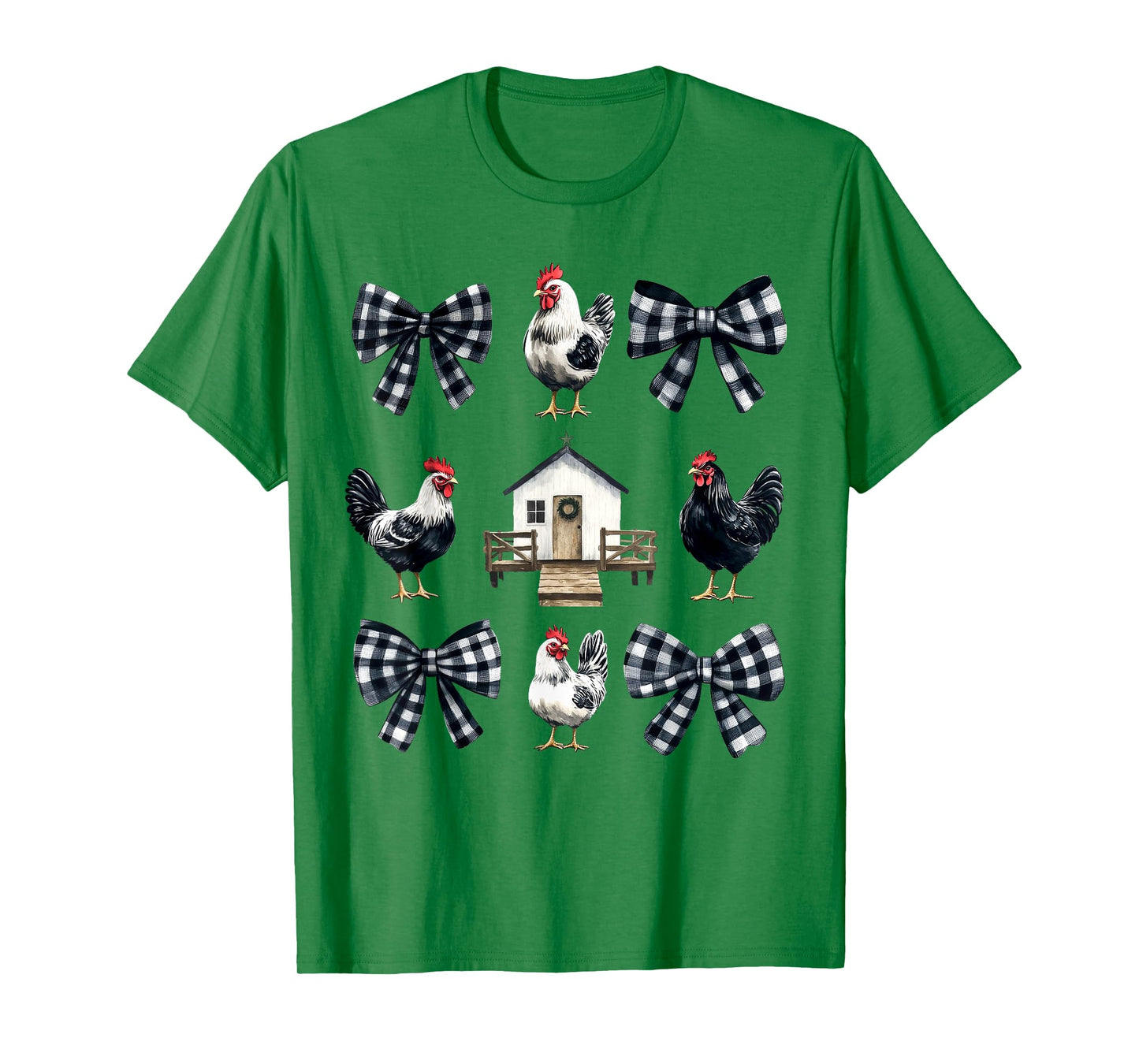 Chicken Farm Funny Aesthetic Bows Clothing Girly Womens Unisex-Kids Unisex-Adults T-Shirt Grey Small Chicken Coquette Bows Design Classic Fit