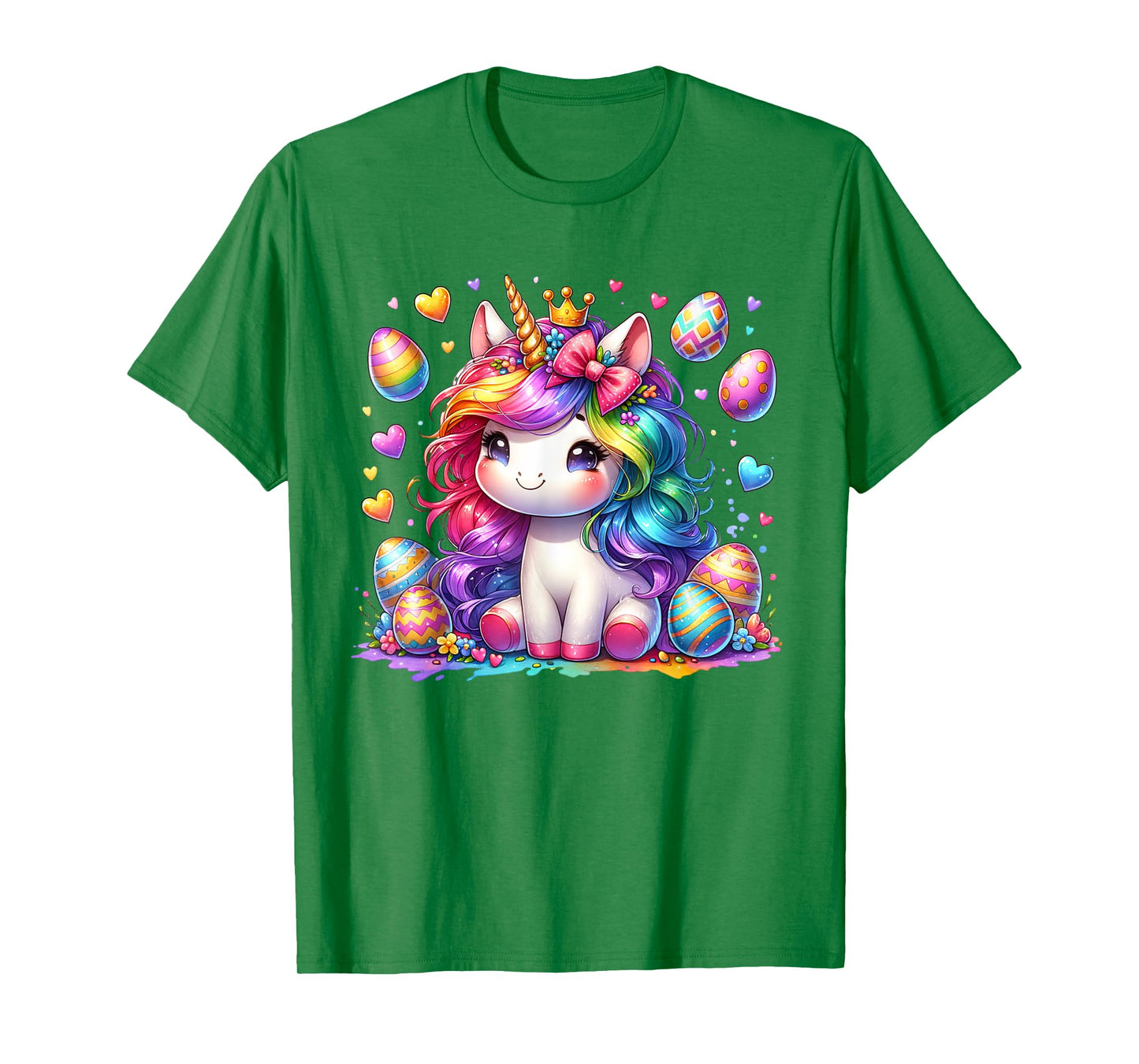 Cute Unicorn Easter Shirt Girls Kids Easter Eggs Easter T-Shirt