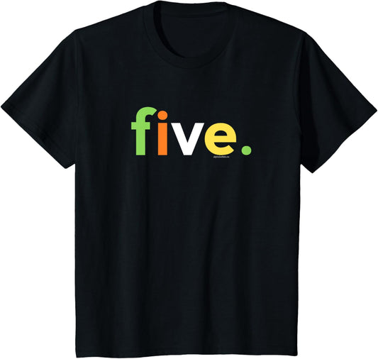 Kids 5th Birthday Shirt Boy 5 Five Year Old Party Idea Age 5 Tee T-Shirt