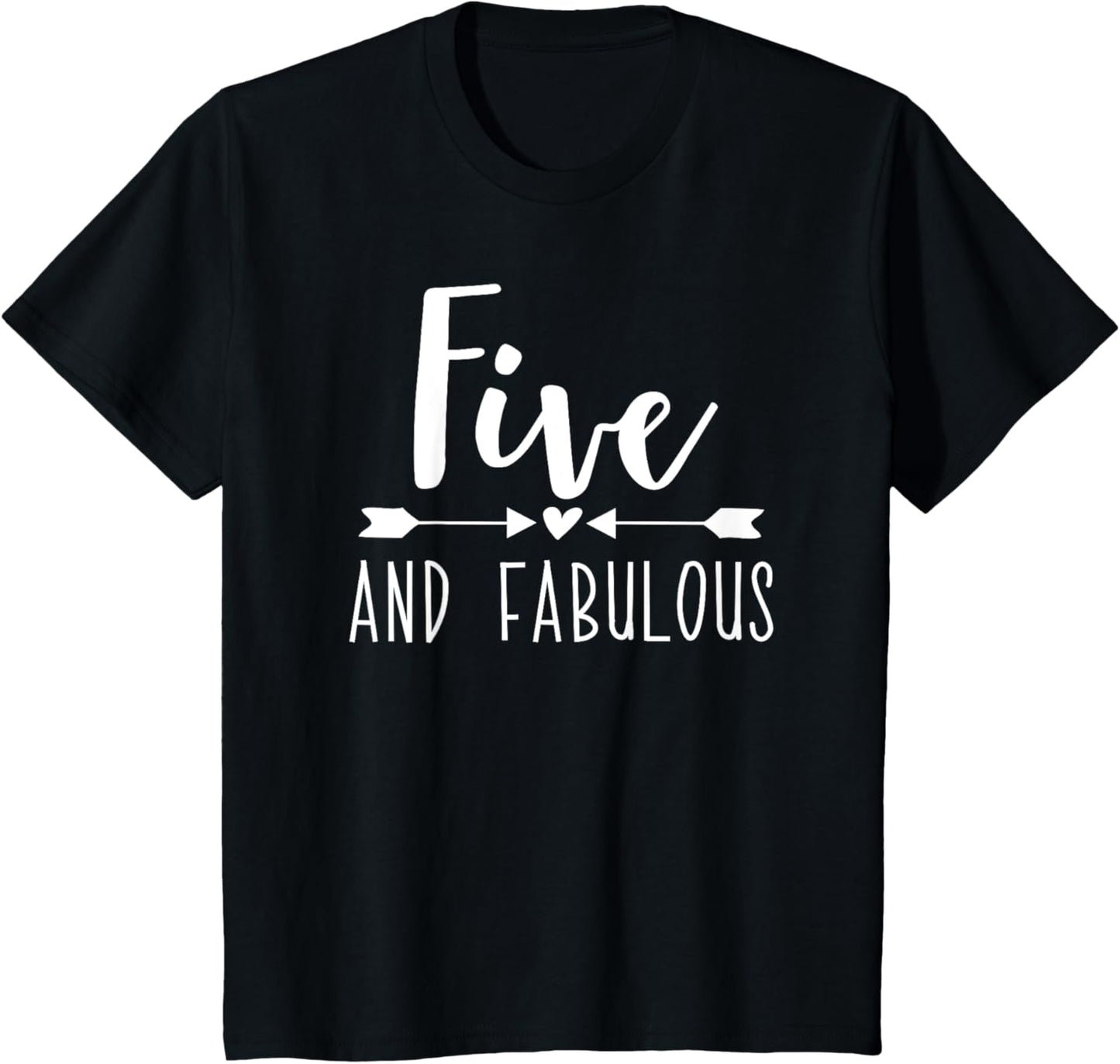 Kids Fifth Birthday Shirt, Girls Five and Fabulous T-Shirt T-Shirt