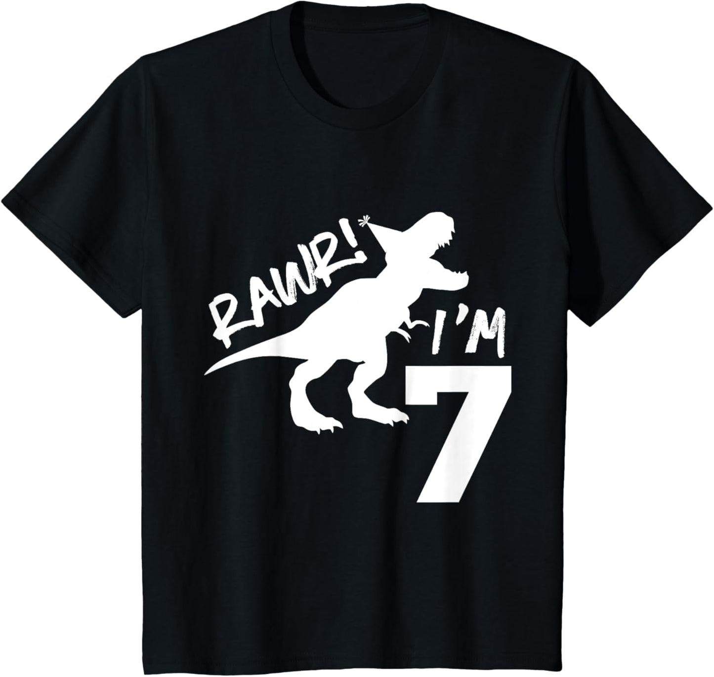 Rawr I'm 7 Dinosaur seventh Birthday boy 7th Roar Year Old T-Shirt