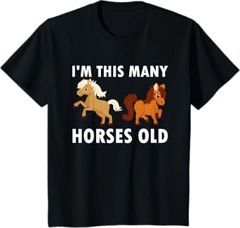 Kids 2 Years Old Girl Horses Old 2nd Birthday Kids T-Shirt