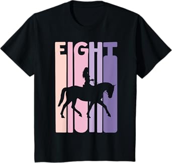 8th Birthday Gift Horse Rider Fan 8 Years Girls T-Shirt