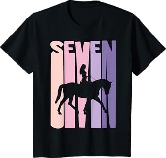 7th Birthday Gift Horse Rider Fan 7 Years Girls T-Shirt