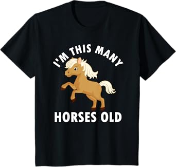 Kids 1 Year Old Girl Horses Old 1st Birthday T-Shirt