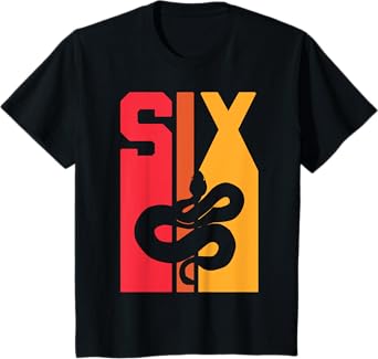 6th Birthday Vintage Snake Lover Pet Reptile 6 Years Old T-Shirt