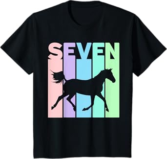 Seven Years Old Girls Birthday Horse 7th T-Shirt