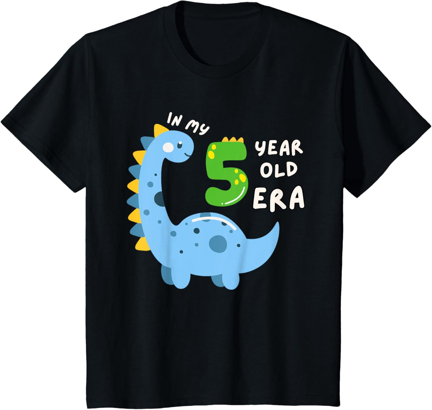 Cute Dinosaur In My 5 Year Old Era Fun Animal 5th Birthday T-Shirt