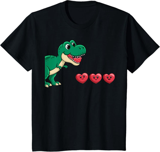 Kids Valentines Day T-Rex Dinosaur - Funny Boys Girls Kids T-Shirt
