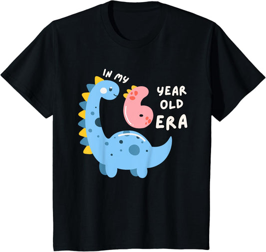 Cute Dinosaur In My 6 Year Old Era Fun Animal 6th Birthday T-Shirt