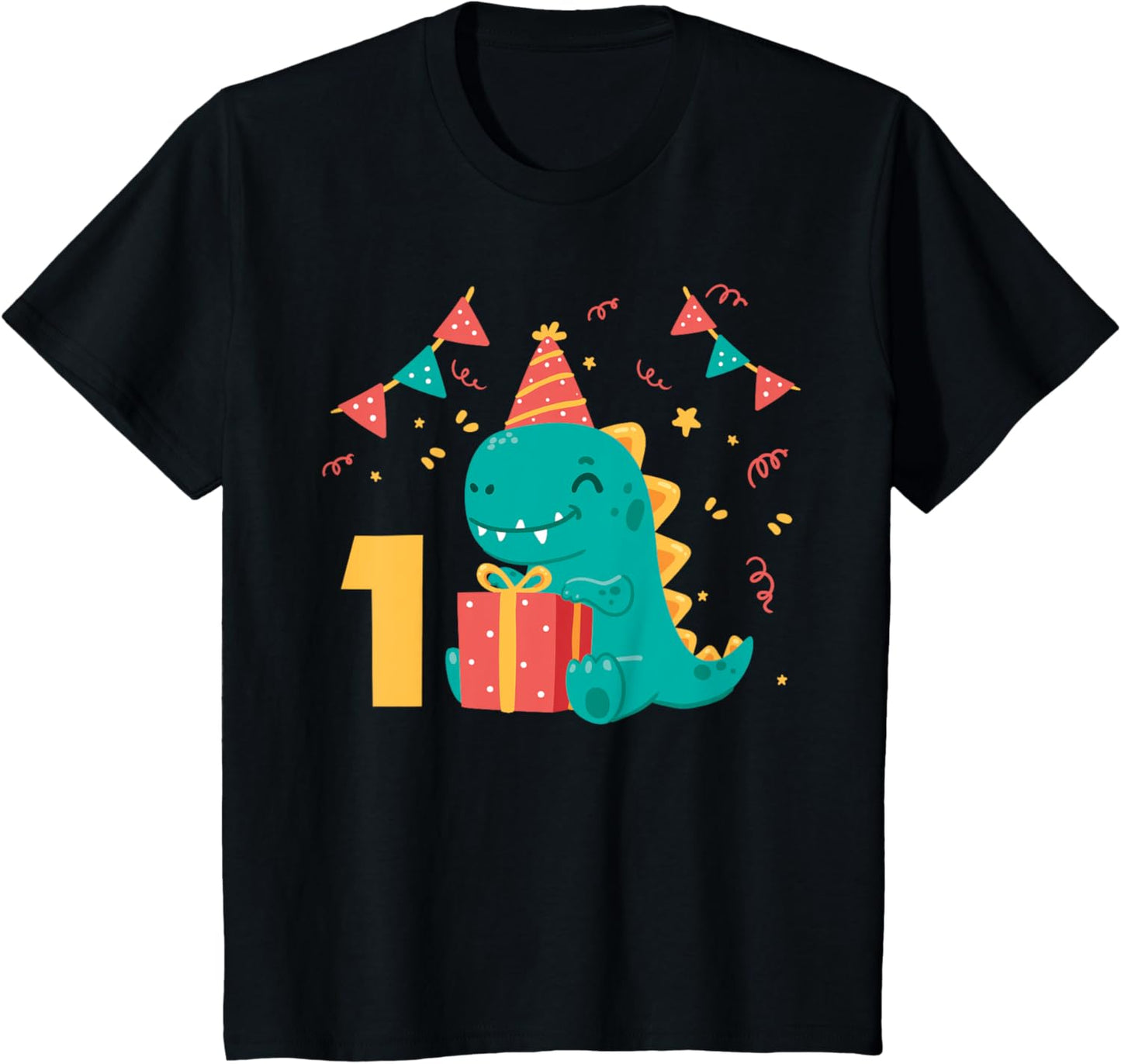 Kids 1st Birthday Boy 1 Year Dino Dinosaur Birthday T-Shirt