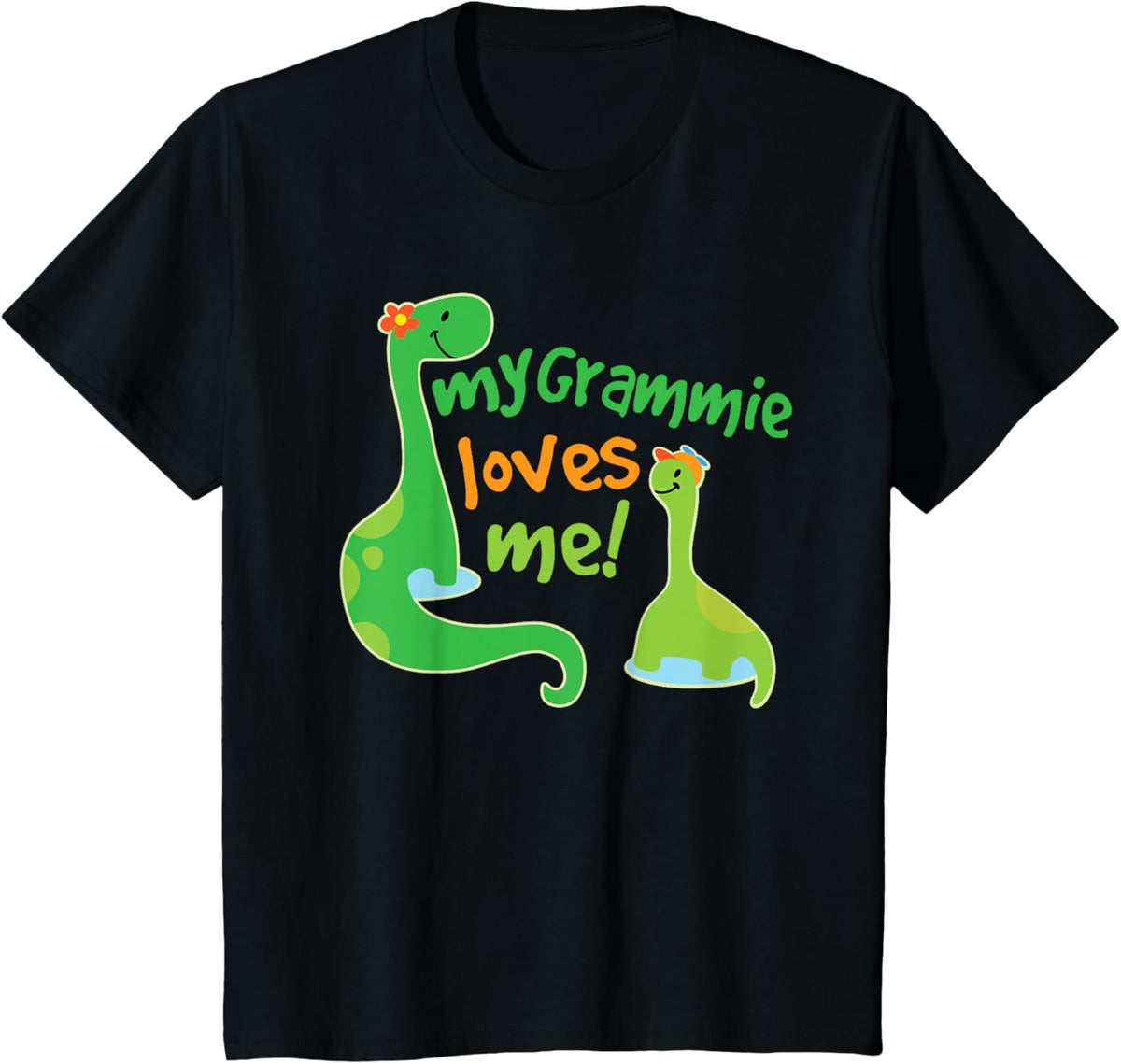 Kids My Grammie Loves Me Grandson Dinosaur T-Shirt