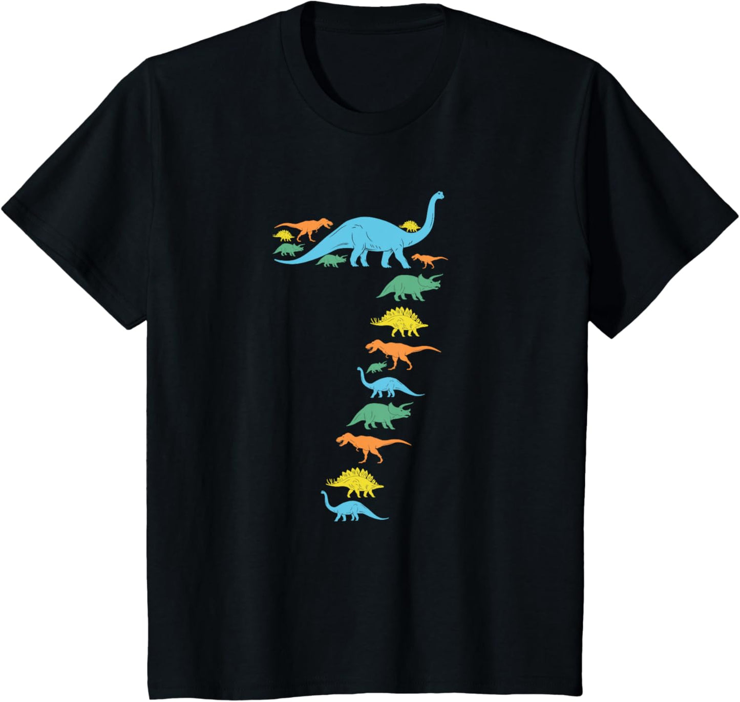 Dinosaur 7th Birthday Gift T-Shirt For 7 Year Old Boys Girls T-Shirt