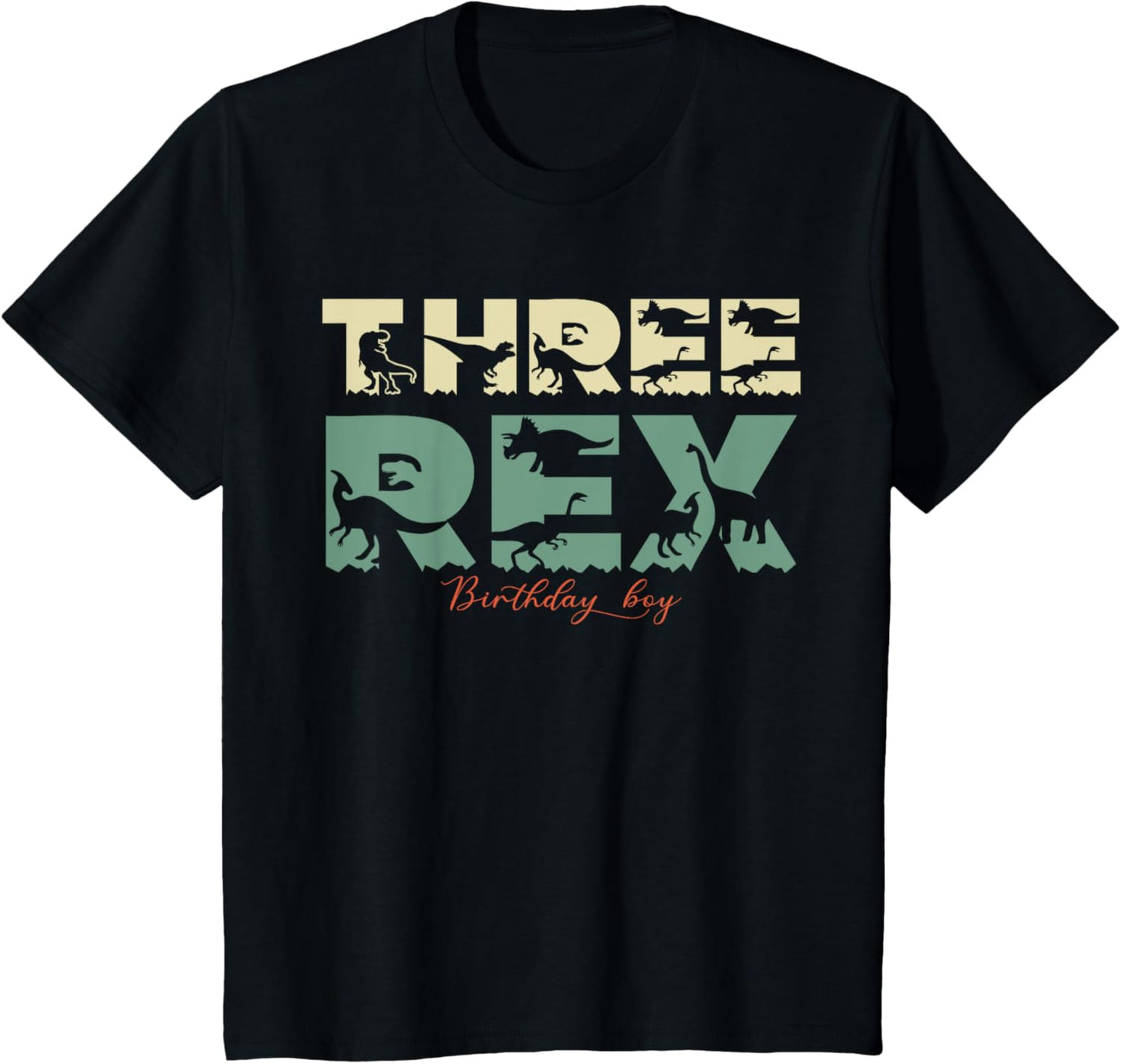 Three Rex Birthday Dinosaur for 3rd Birthday Decoration T-Shirt