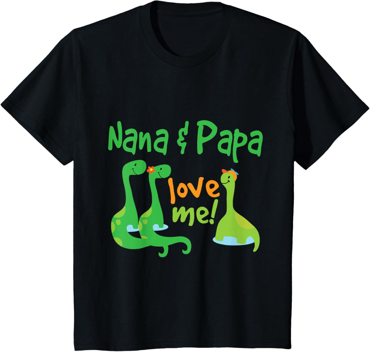 Kids Nana and Papa Love Me Grandson Dinosaur T-Shirt