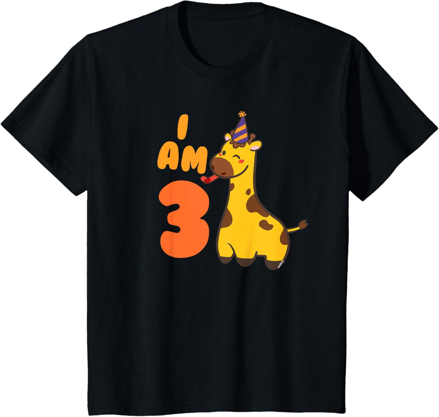 3rd Birthday Gift Idea Toddler Giraffe 3 Years T-Shirt