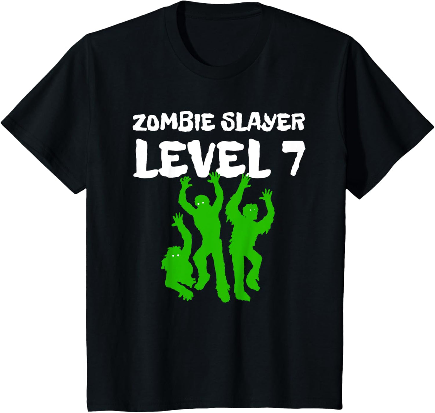 Kids Kids Zombie Slayer Level 7 T-Shirt, Birthday Boy Age Seven T-Shirt