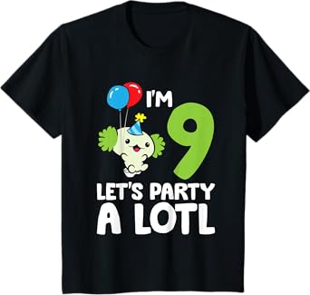 Axolotl 9th Birthday Axolotl I'm 9 Lets Party A Lotl Axolotl T-Shirt