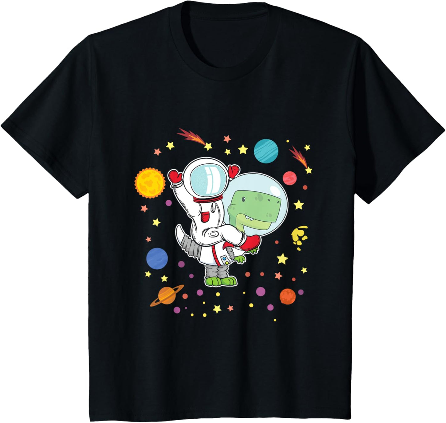 Astronaut T-Rex Dinosaurs Spaceman Dino Space Solar System T-Shirt