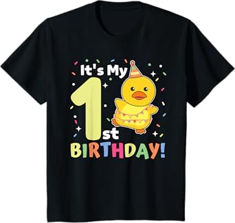 Duck 1st Birthday For Kids One Year Old Duck T-Shirt