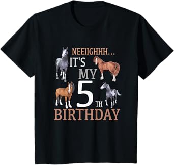 Its My 5th Birthday Shirt Horse Lover 5 Year Old Birthday T-Shirt