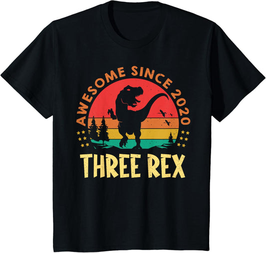 Three Rex 3rd Birthday Dinosaur 3 Year Old T-Shirt