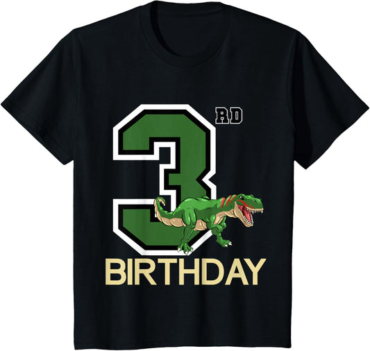 Kids Dino 3 Year Old Birthday Party Boys Dino 3rd Birthday T-Shirt