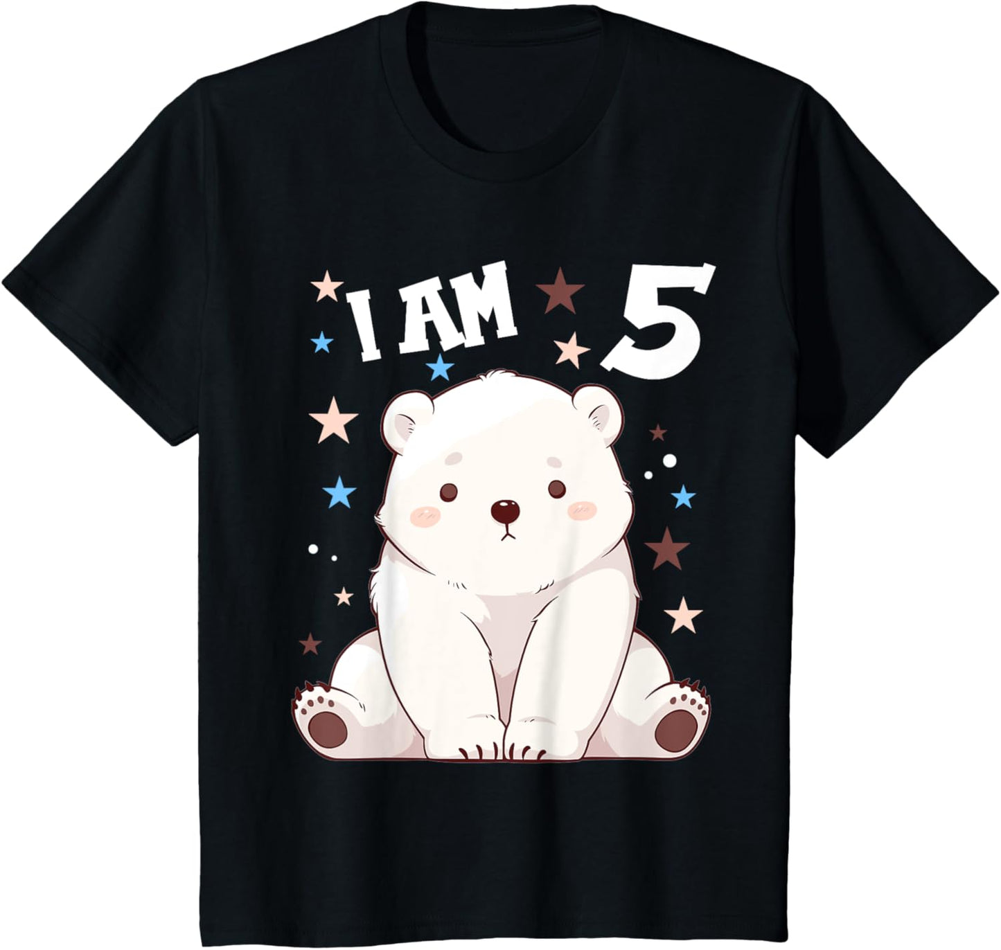 Kids 5 Years old 5 birthday Polar Bears Boy girl Polar Bear T-Shirt